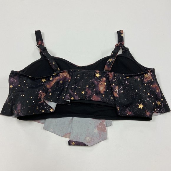 Torrid Womens Black Star Print Adjustable Strap Padded Swim Bikini Top Size 2 - Picture 2 of 6